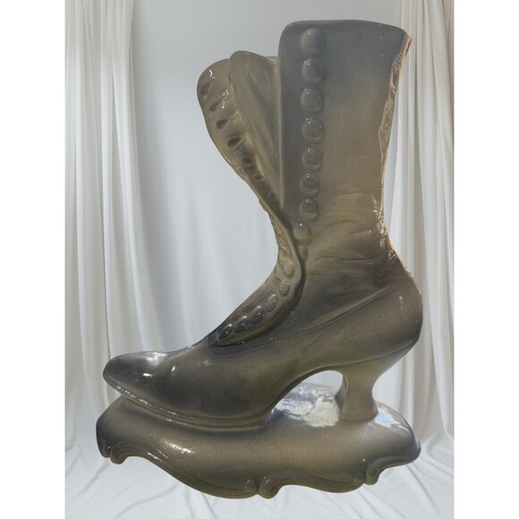 Atlantic Mold 70’s VTG Blue Victorian High-Top Button Boot Shoe Vase Planter. - Picture 1 of 7